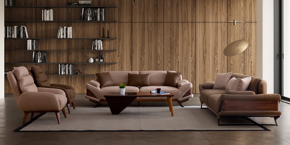 Milano Klapalı Koltuk Takımı Krem-2714-4