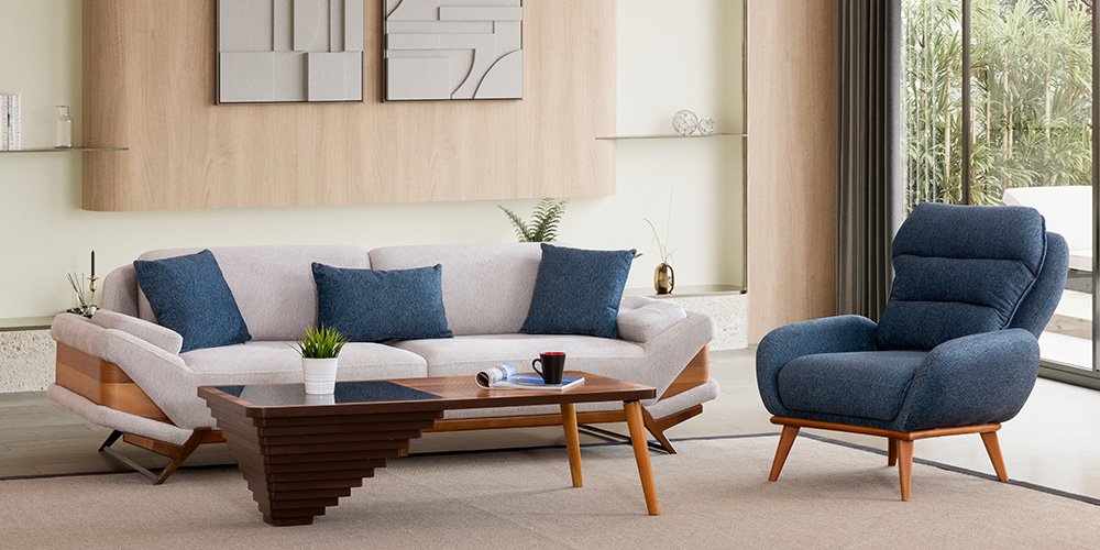 Milano Koltuk Takımı Mavi-2715-10