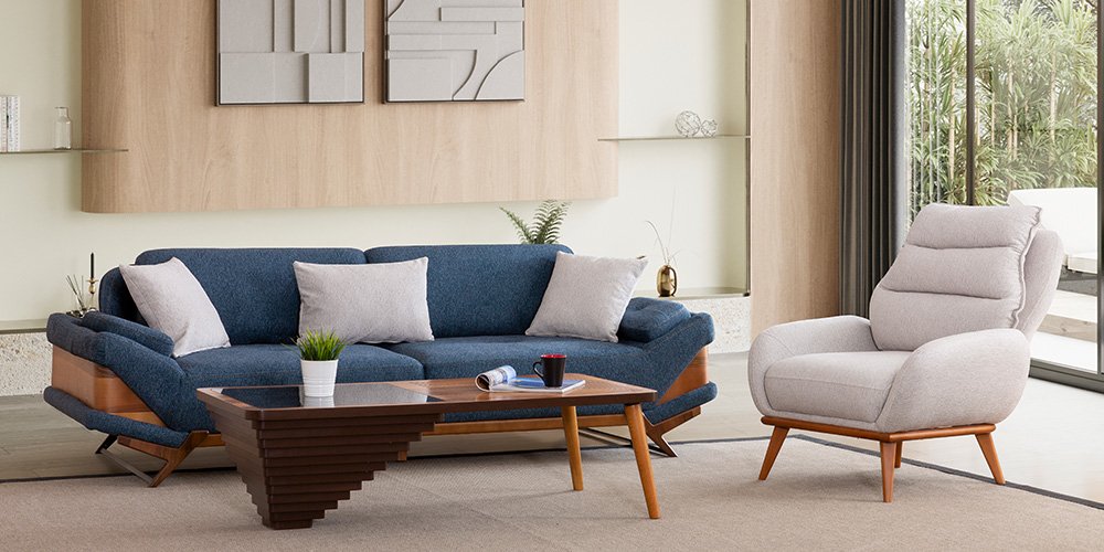 Milano Koltuk Takımı Mavi-2715-9
