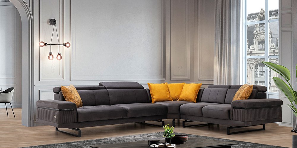 Diva Köşe Koltuk Takımı Antrasit-2754-3
