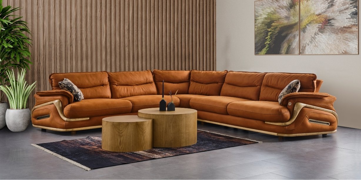 Alfa Köşe Koltuk Takımı Orange-1686-6