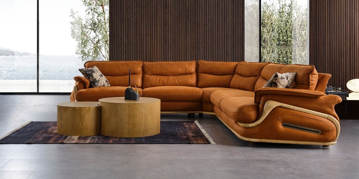Alfa Köşe Koltuk Takımı Orange-1686-8