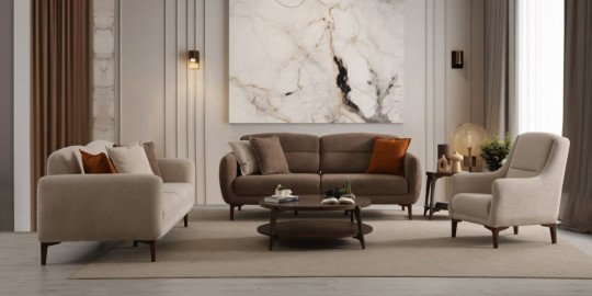 Nova Koltuk Takımı Ahşap Ayaklı