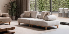 Bambu Koltuk Takımı Krem-1243-9