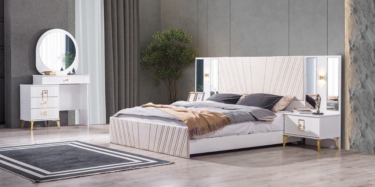 Rio Sarı Yatak Odası Takımı Mdf-1623-9