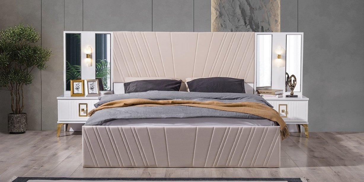 Rio Sarı Yatak Odası Takımı Mdf-1623-4