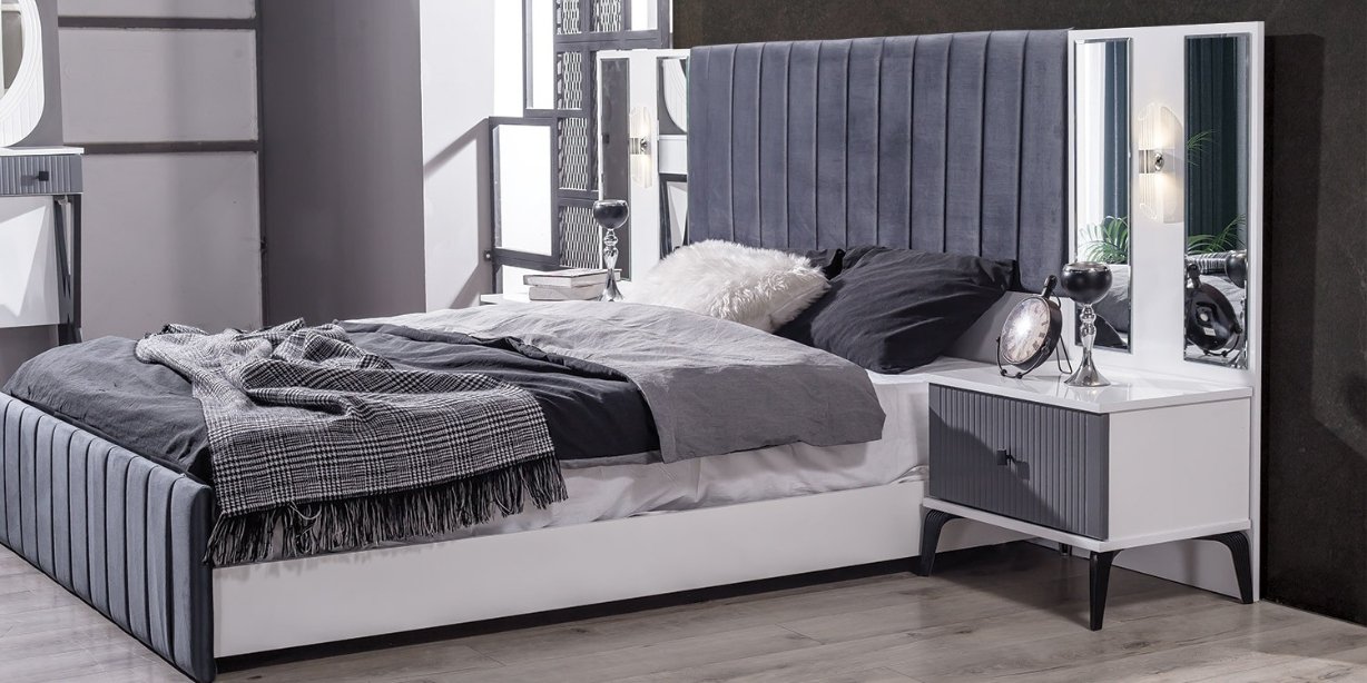Stil Antrasit Yatak Odası Takımı Mdf-1624-6