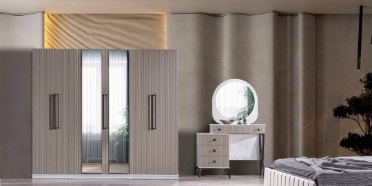 Still Bej Yatak Odası Takımı Mdf-1626-1