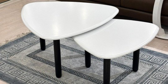 Delta İkili Orta Sehpa Siyah Beyaz220830 | İnegöl Mobilya