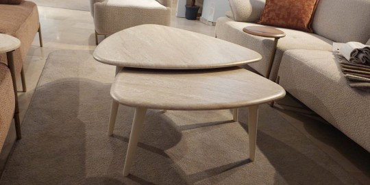 Delta Traverten İkili Sehpa Seti