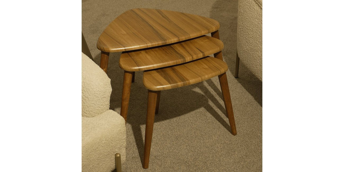 Üçlü Ceviz Zigon Sehpa223736 | İnegöl Mobilya