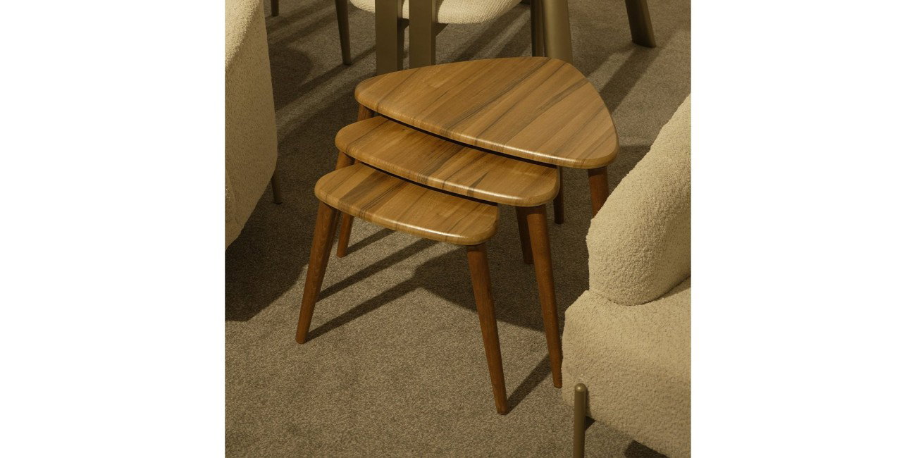 Üçlü Ceviz Zigon Sehpa223739 | İnegöl Mobilya