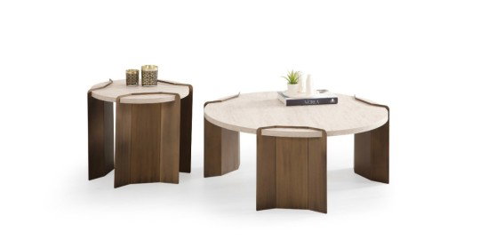 Molly Orta Sehpa Seti Traverten187234 | İnegöl Mobilya