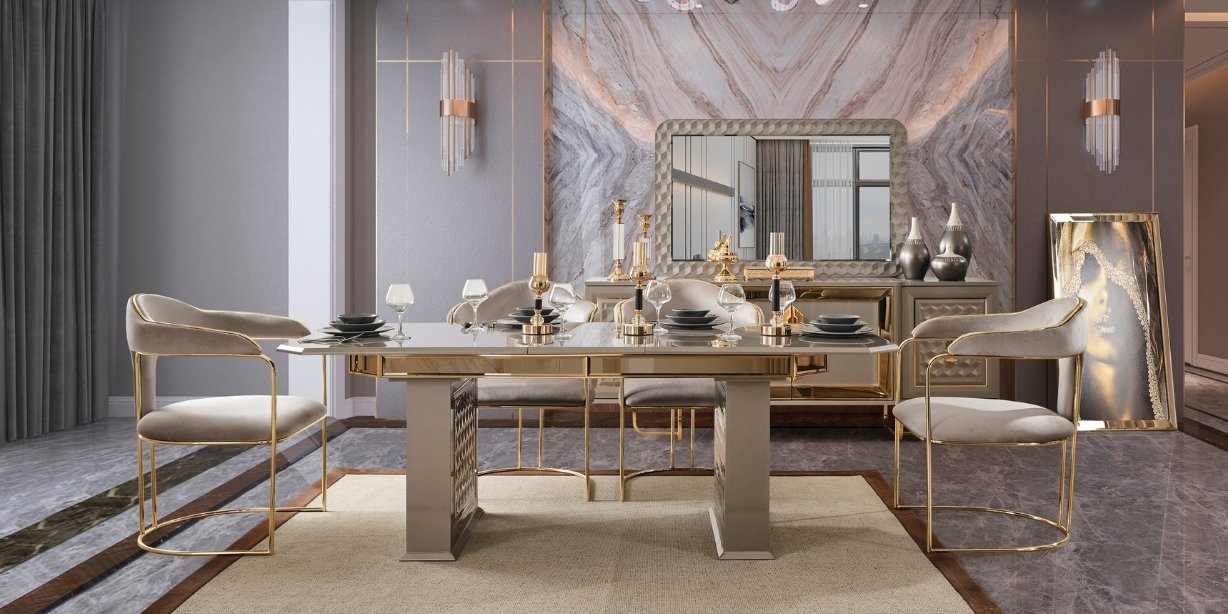 Lounge Yemek Odası Takımı Nehir Kumu220234 | İnegöl Mobilya