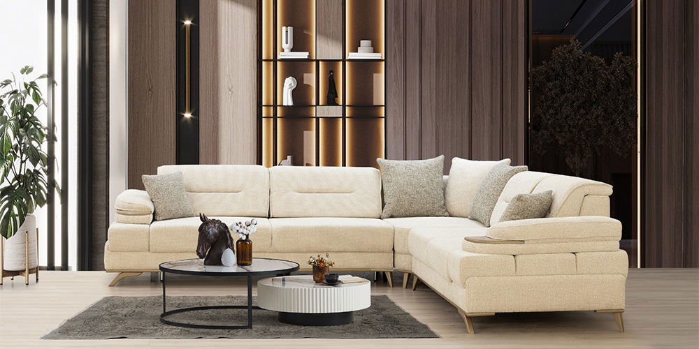 Paris Köşe Koltuk Takımı Krem