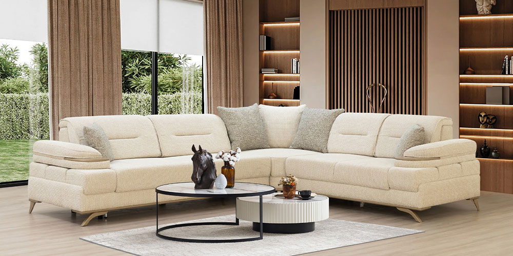 Paris Köşe Koltuk Takımı Krem