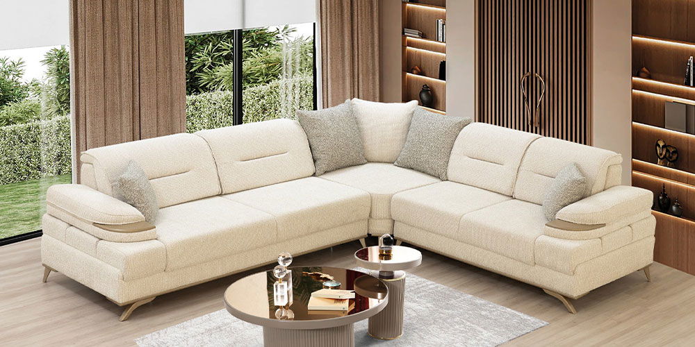 Paris Köşe Koltuk Takımı Krem