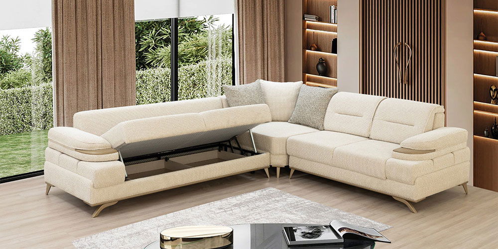 Paris Köşe Koltuk Takımı Krem