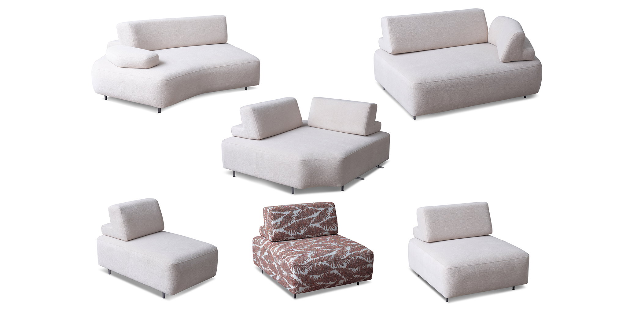 Puzzle Köşe Koltuk Takımı Beyaz