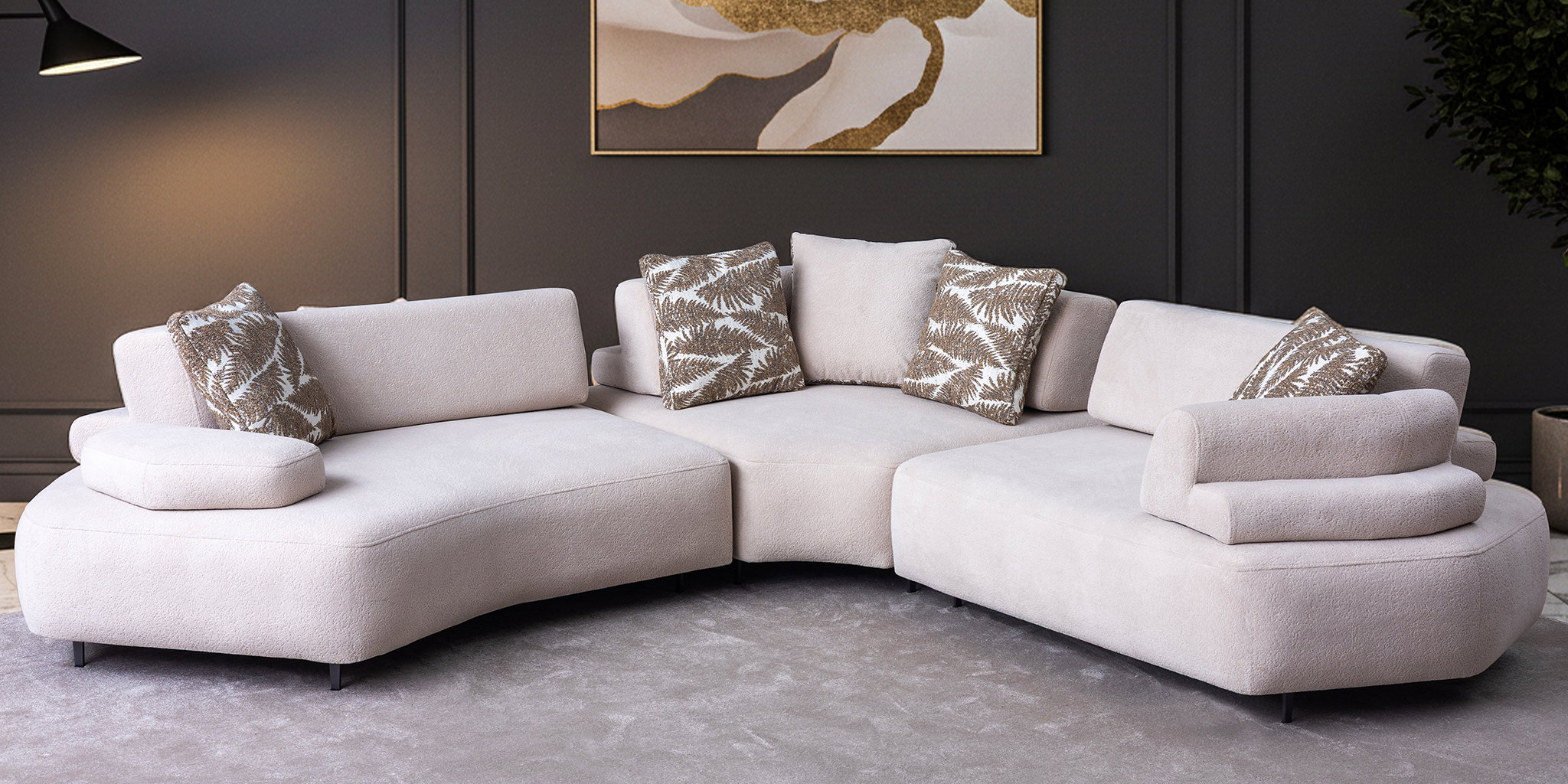 Puzzle Köşe Koltuk Takımı Beyaz