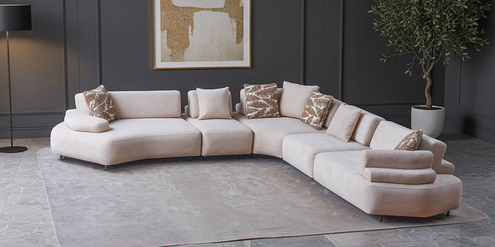 Puzzle Köşe Koltuk Takımı Beyaz