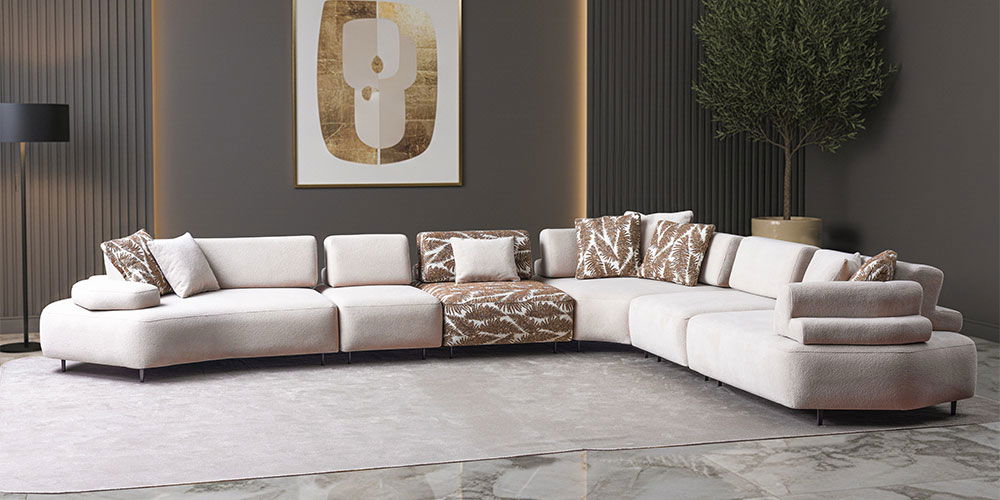 Puzzle Köşe Koltuk Takımı Beyaz