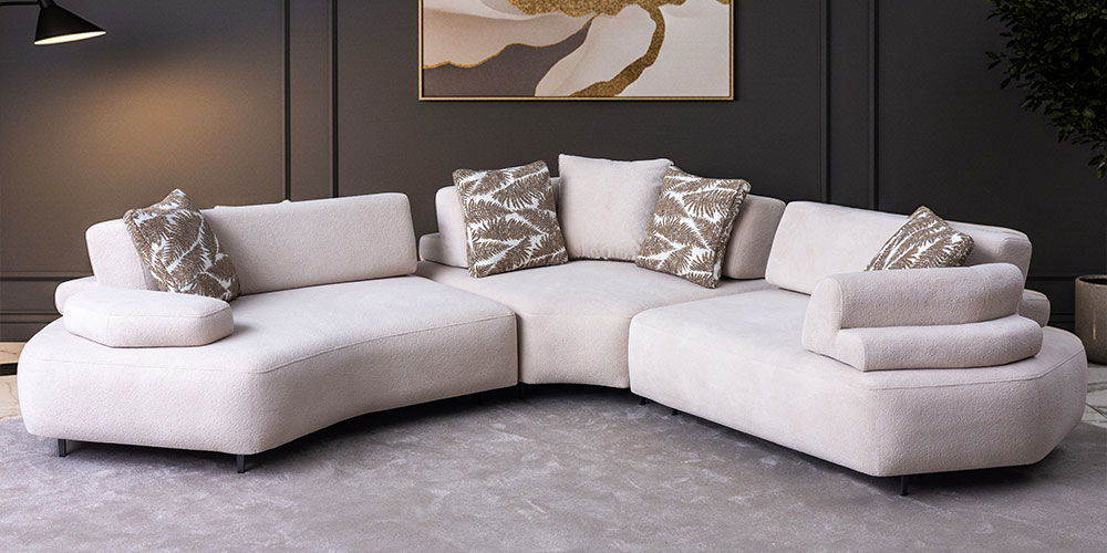 Puzzle Köşe Koltuk Takımı Beyaz