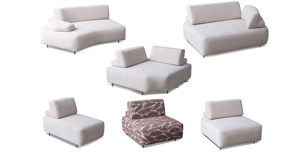 Puzzle Köşe Koltuk Takımı Beyaz