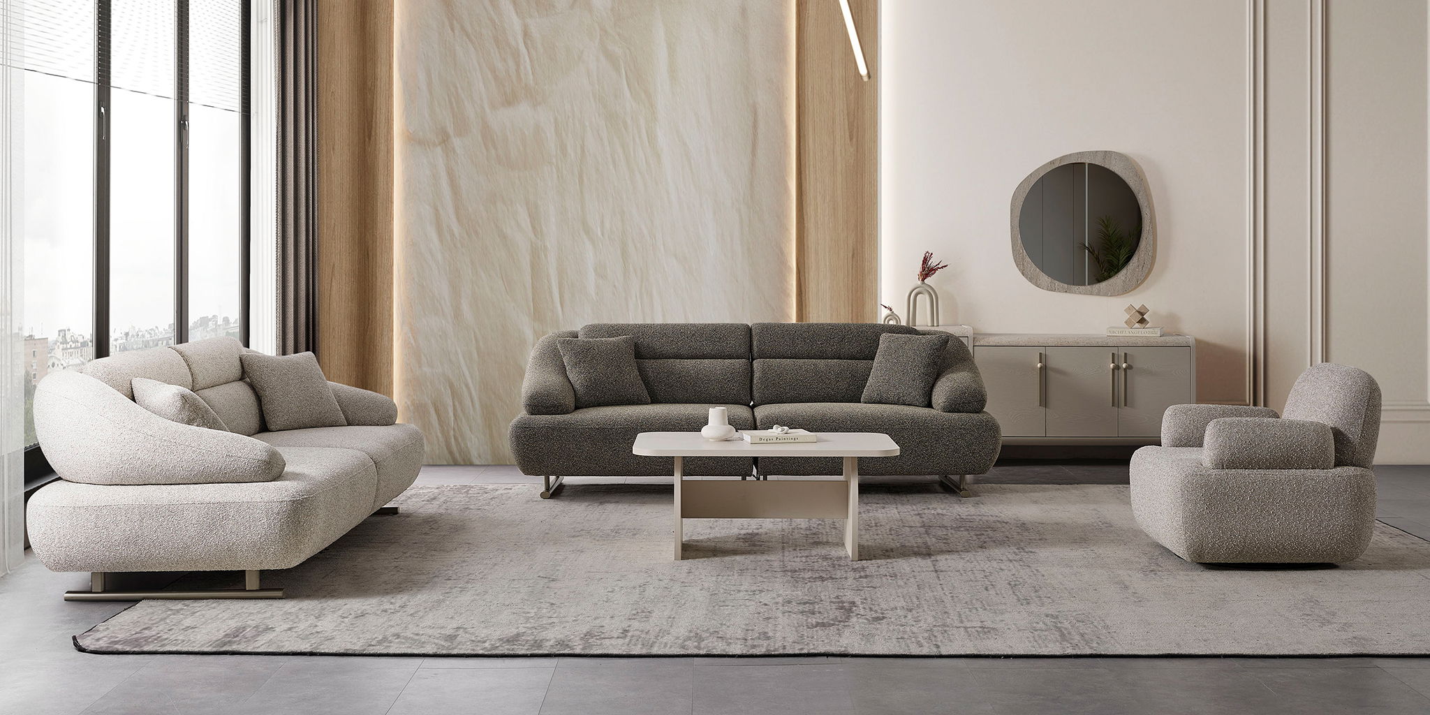 Defne Koltuk Takımı Krem