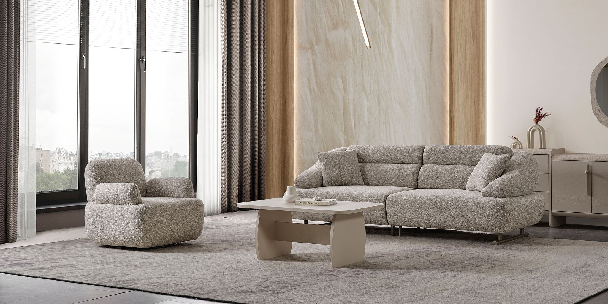 Defne Koltuk Takımı Krem