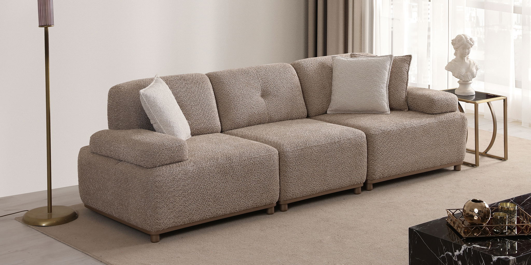 Lina Koltuk Takımı Krem