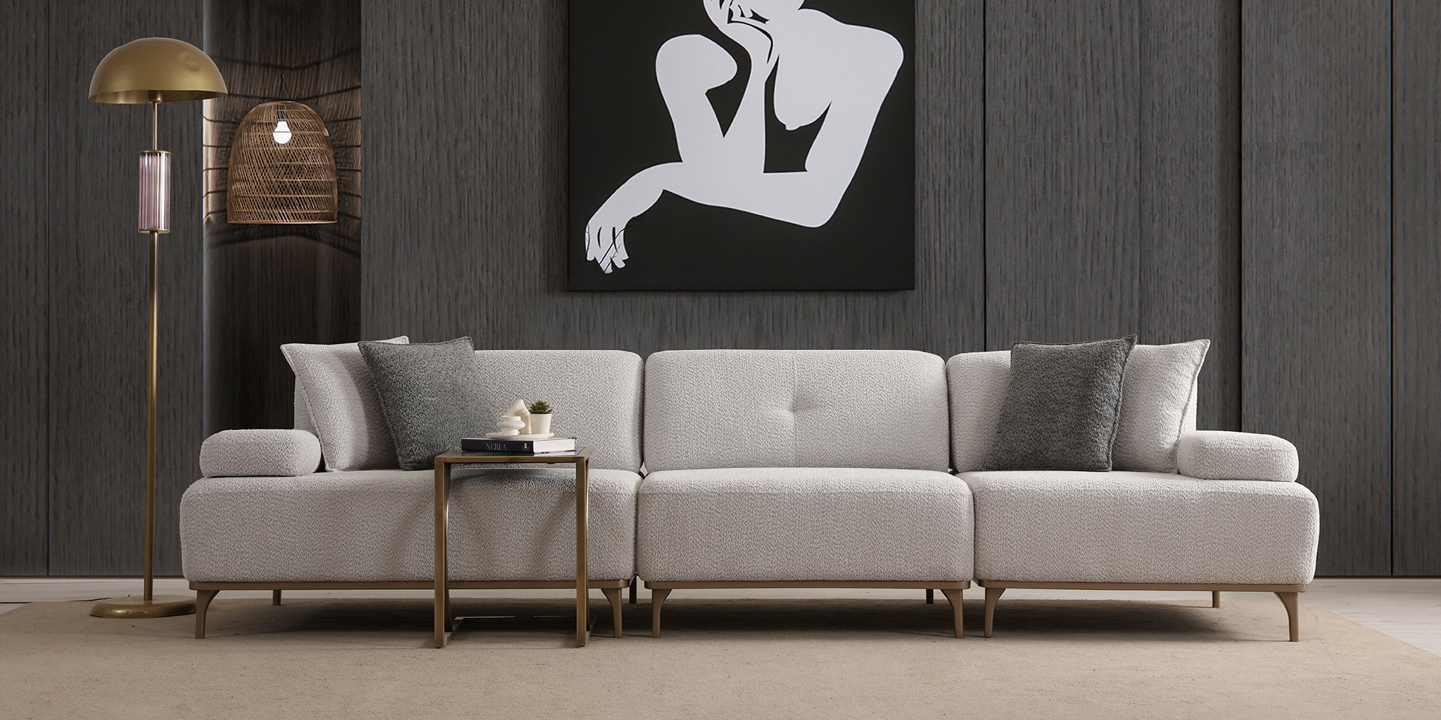 Lina Köşe Koltuk Takımı Gri