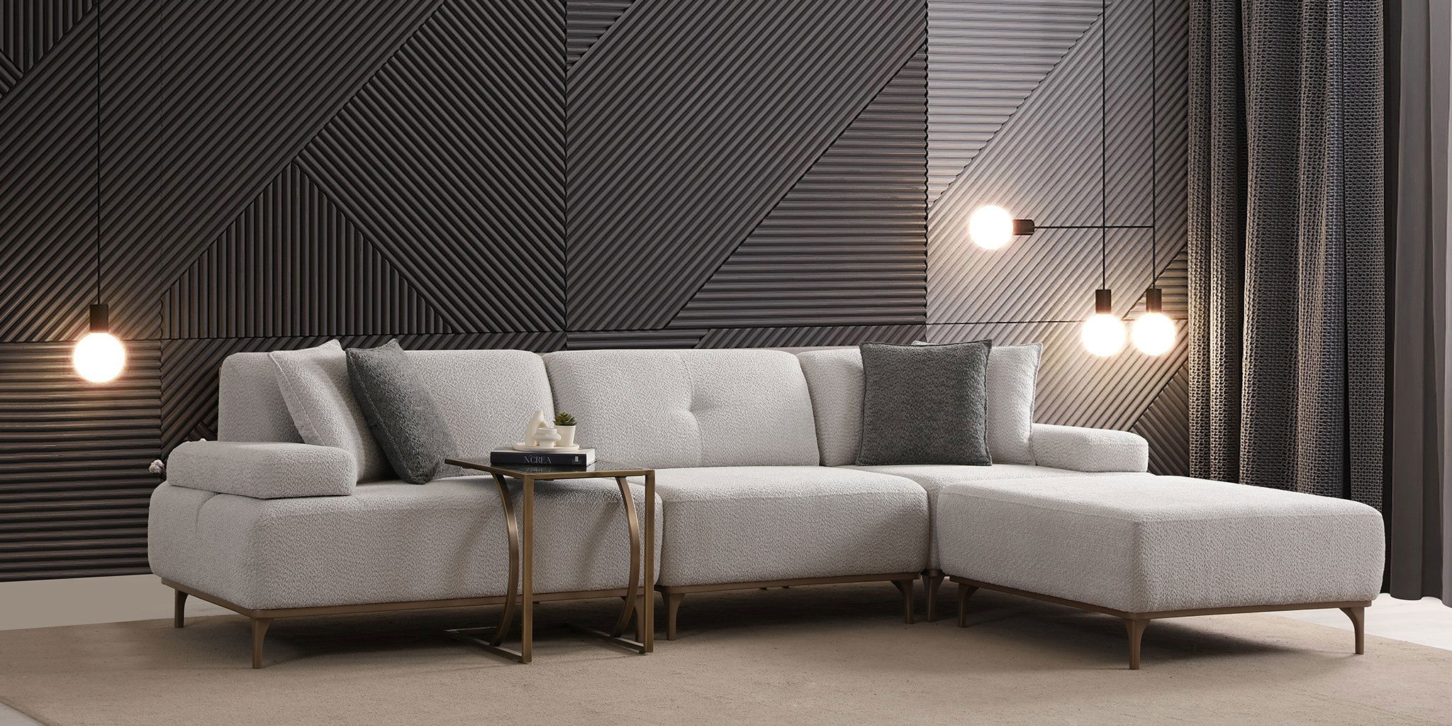 Lina Köşe Koltuk Takımı Gri