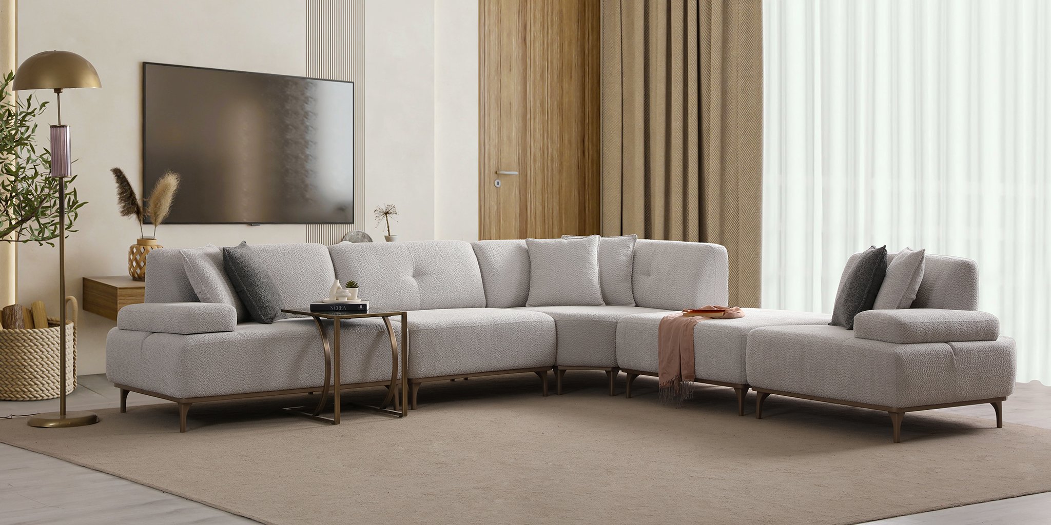 Lina Köşe Koltuk Takımı Gri