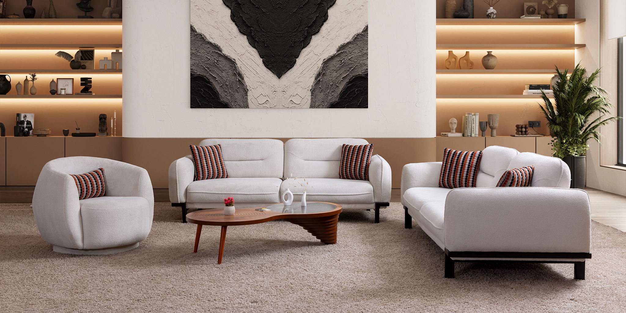 Malta Koltuk Takımı Krem