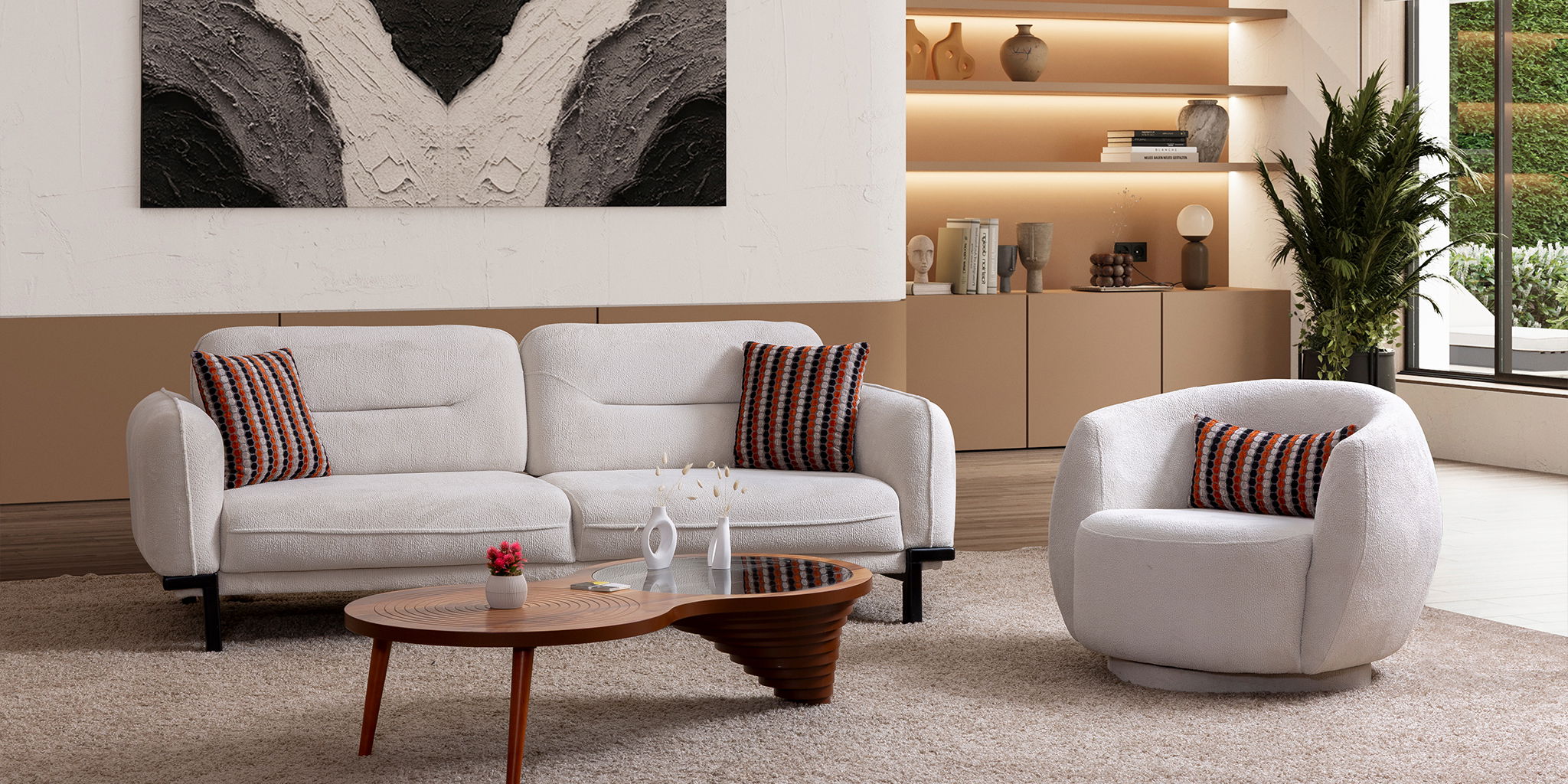 Malta Koltuk Takımı Krem