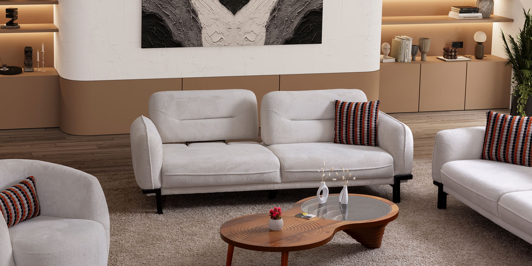 Malta Koltuk Takımı Krem