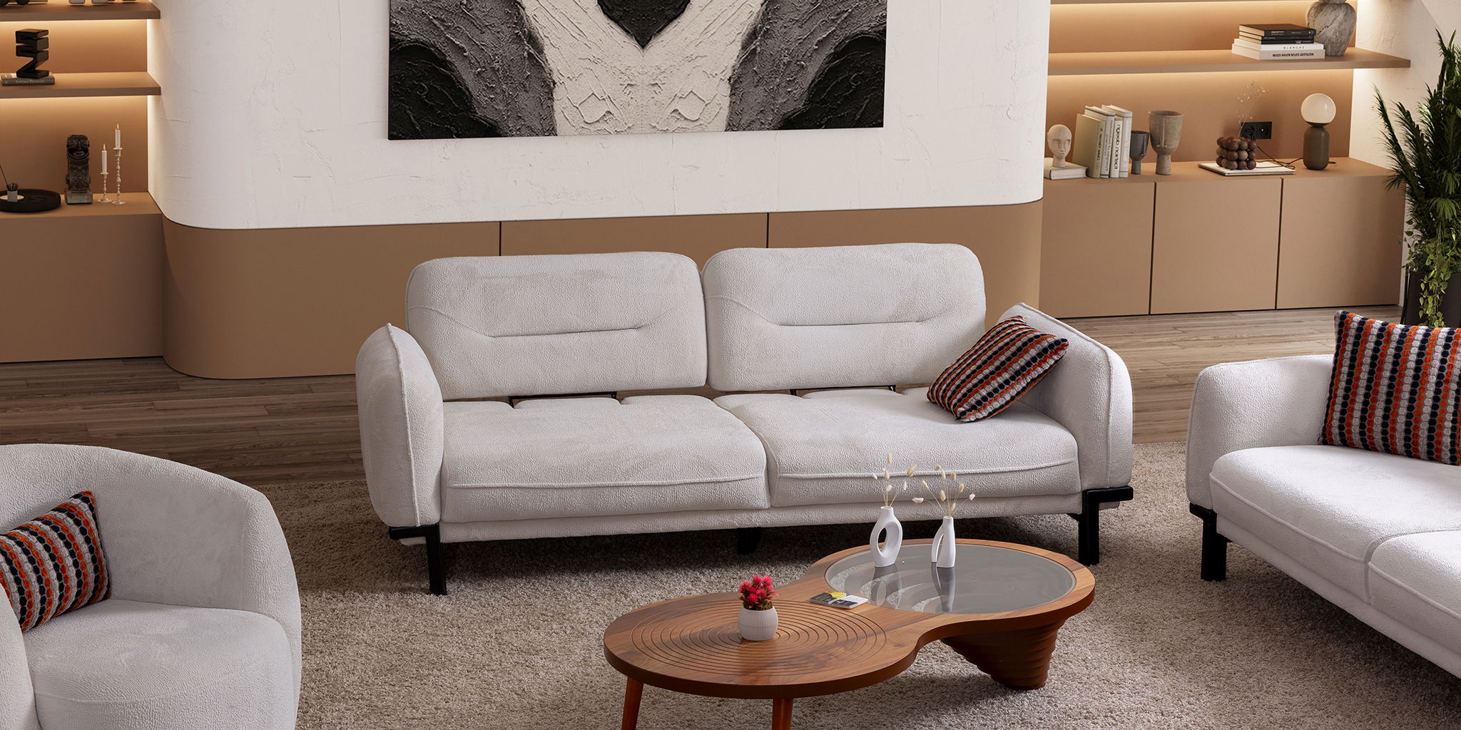 Malta Koltuk Takımı Krem