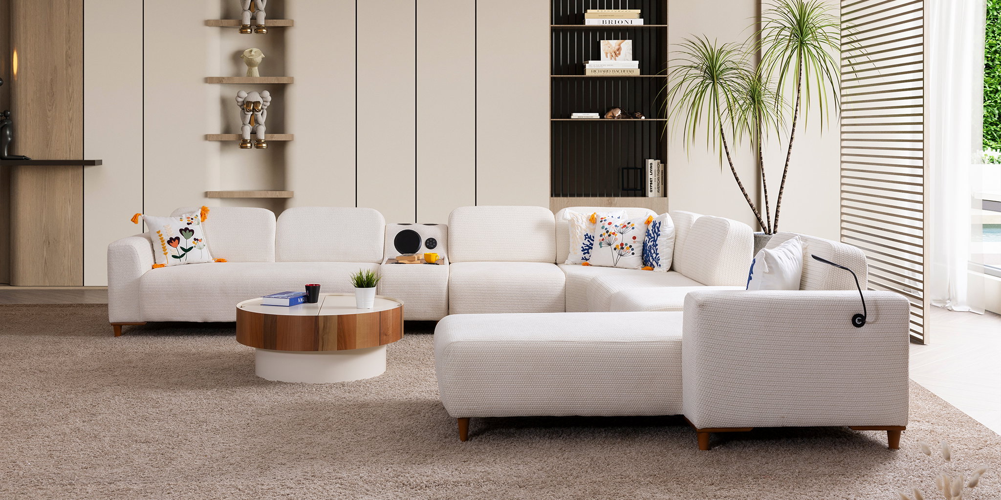 Prag Köşe Koltuk Takımı Beyaz