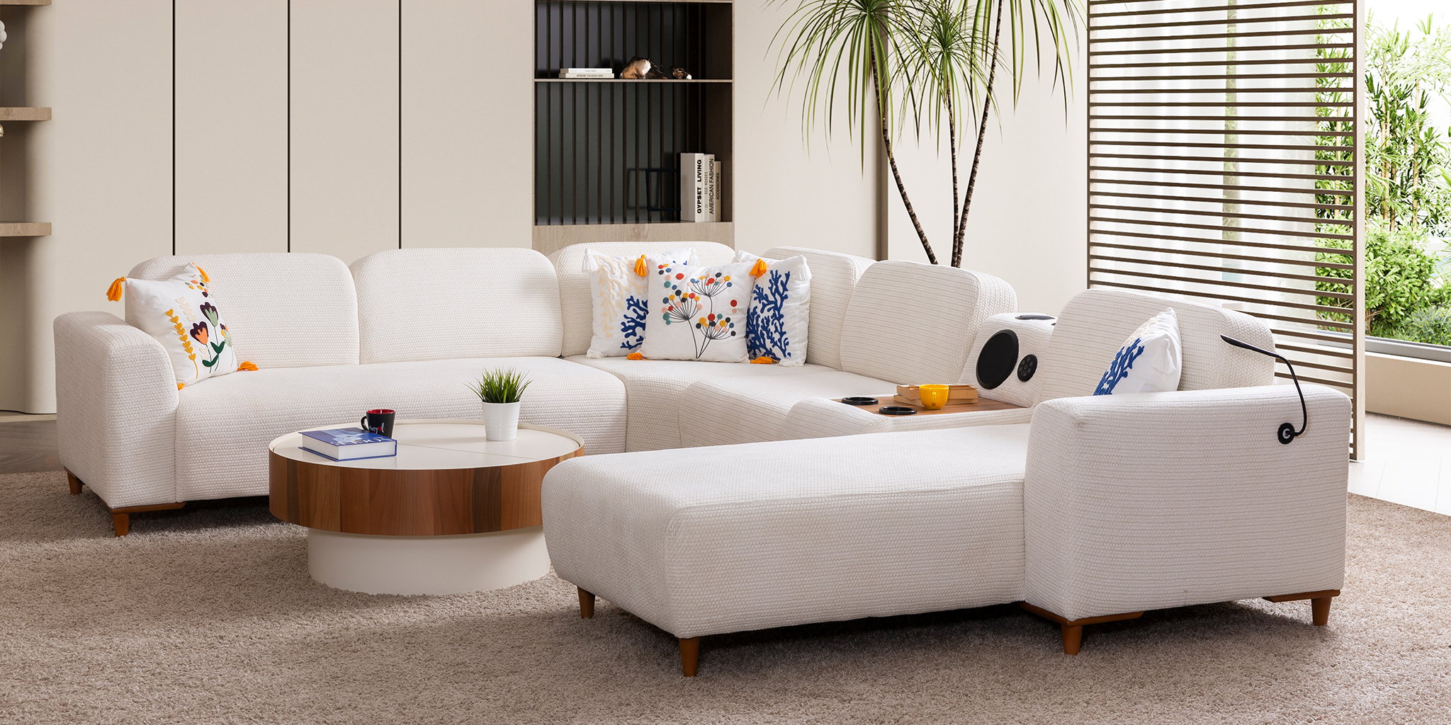 Prag Köşe Koltuk Takımı Beyaz