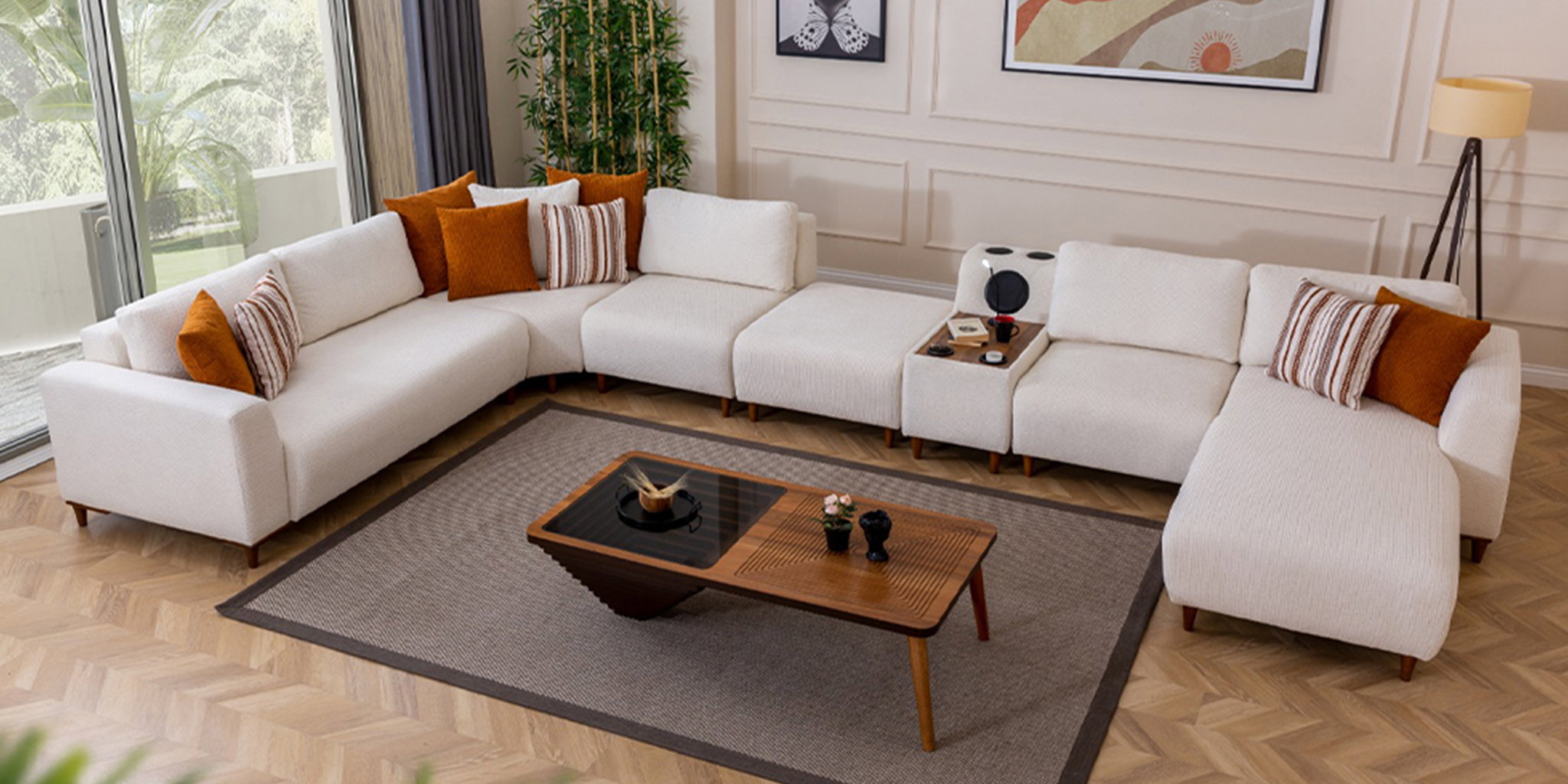 Prag Köşe Koltuk Takımı Krem