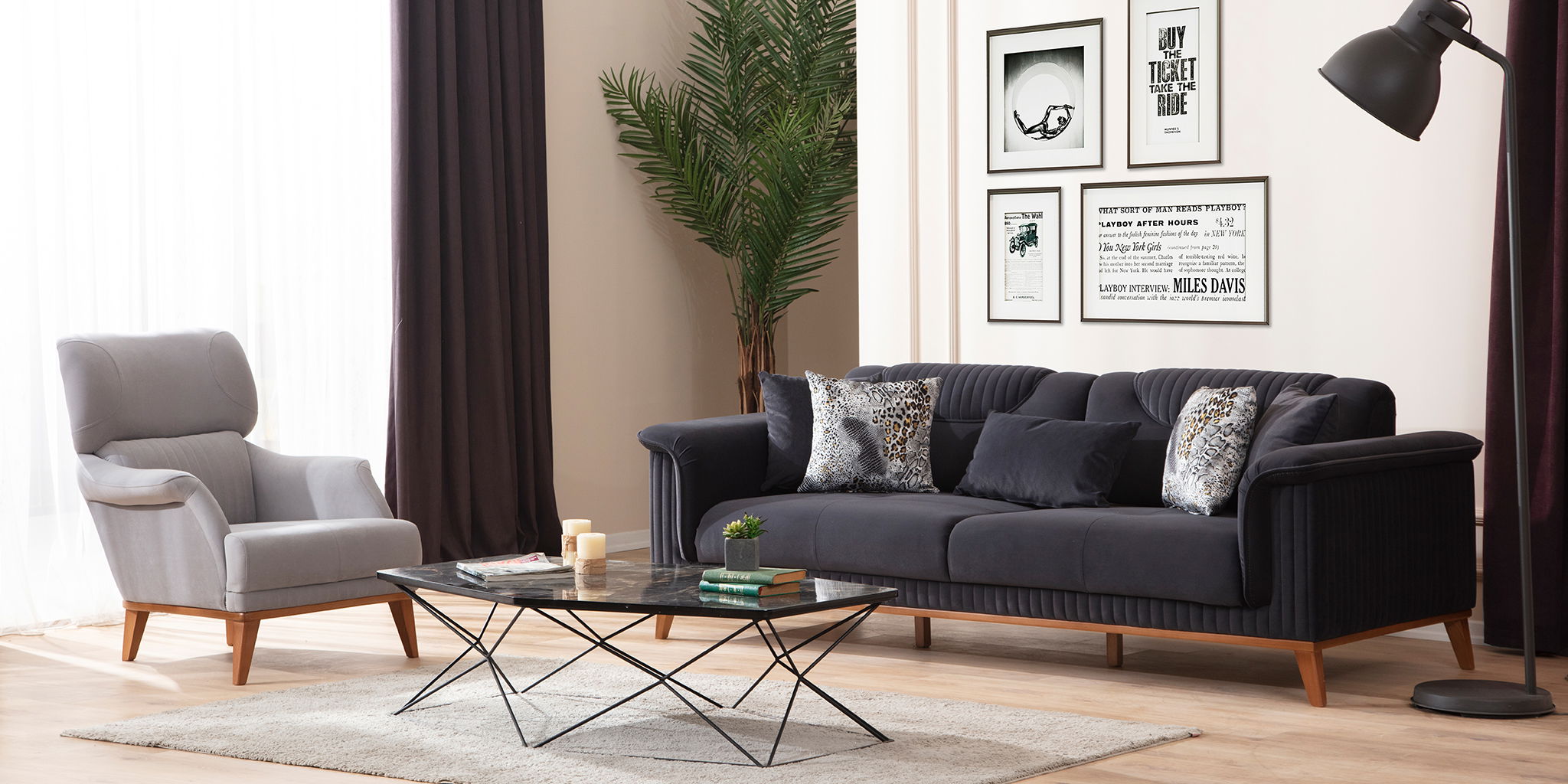 Bahar Koltuk Takımı Antrasit