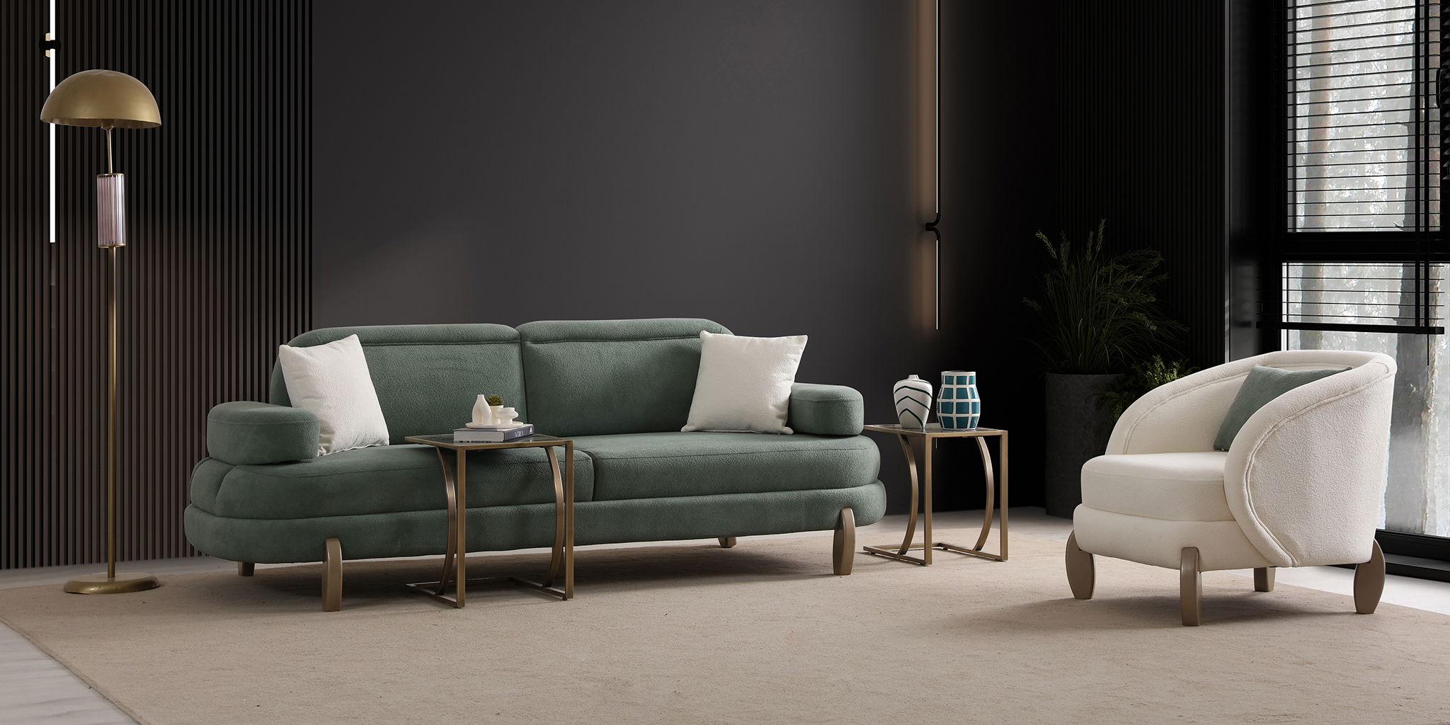 Puffy Koltuk Takımı Ahşap