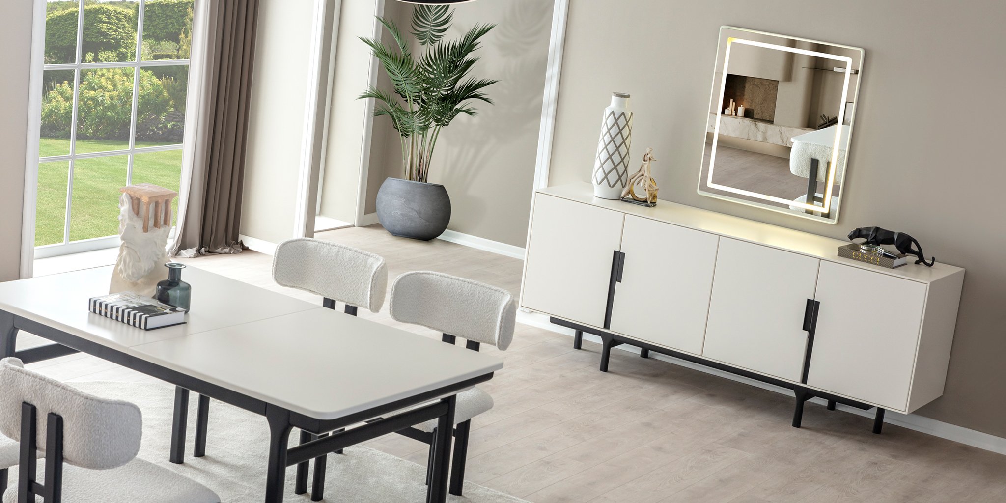 Aura Yemek Odası Takımı Siyah