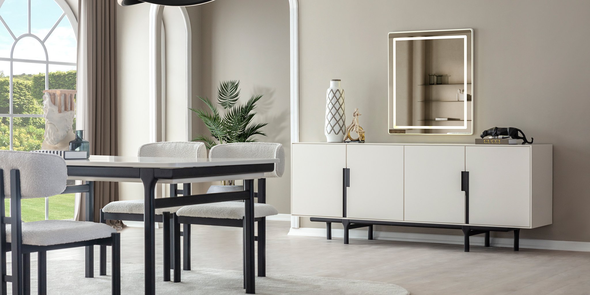 Aura Yemek Odası Takımı Siyah