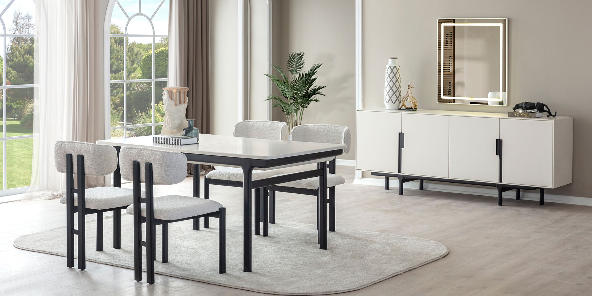 Aura Yemek Odası Takımı Siyah