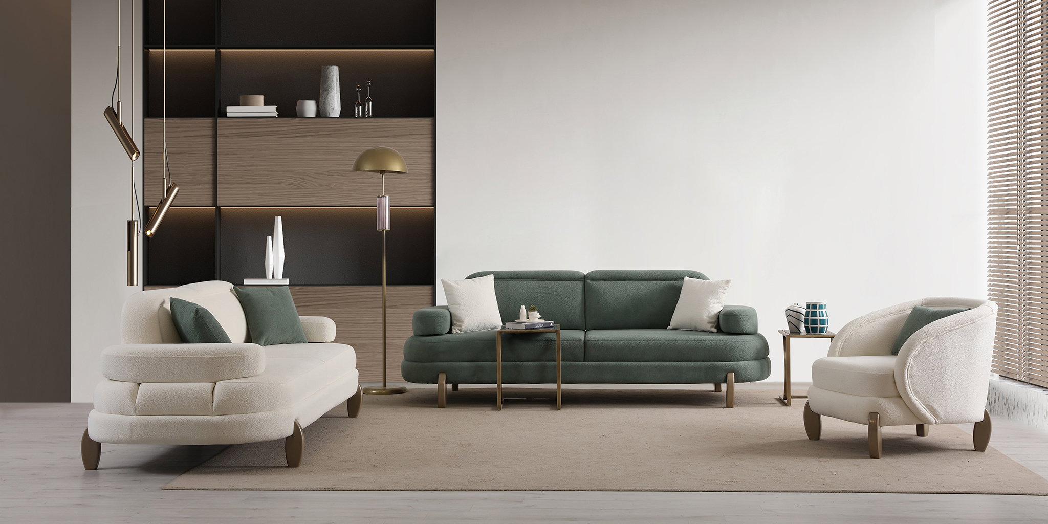 Puffy Koltuk Takımı Ahşap