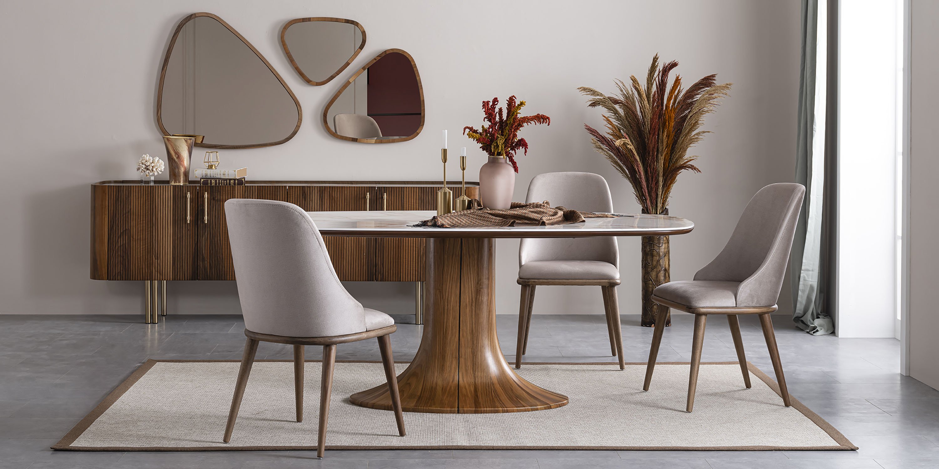 Browni Yemek Odası Takımı