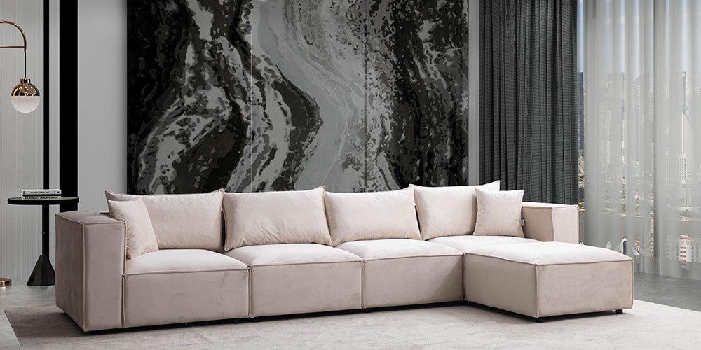 Elegance Köşe Koltuk Takımı Krem