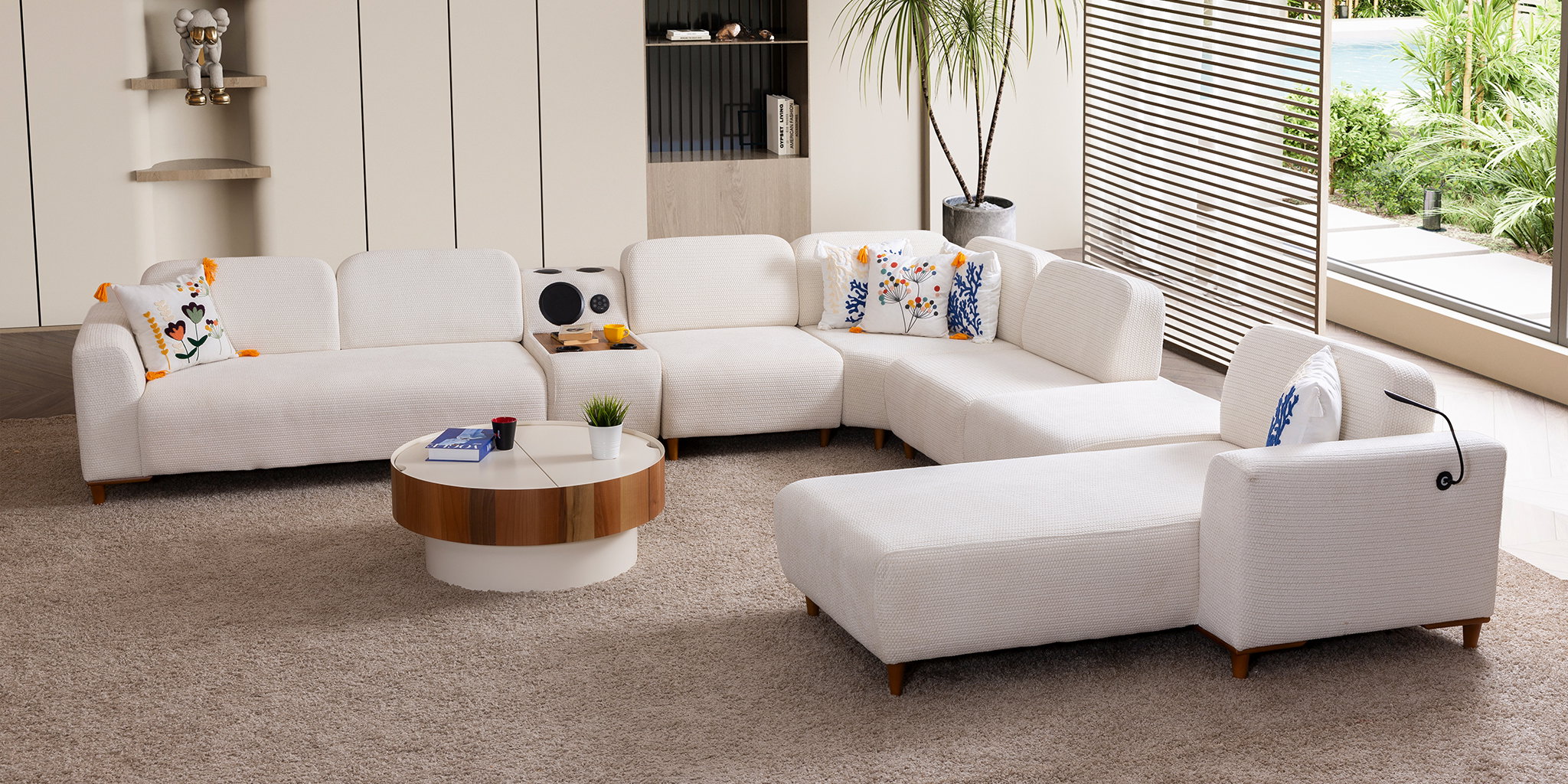 Prag Köşe Koltuk Takımı Beyaz